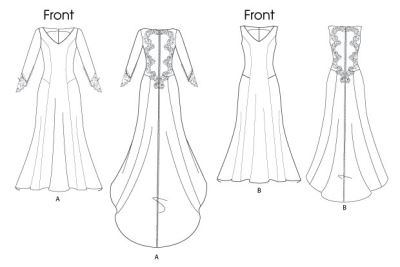 Strih Butterick na dámske svadobné šaty vo veľkosti 30-38 B5779-AX5 (1)
