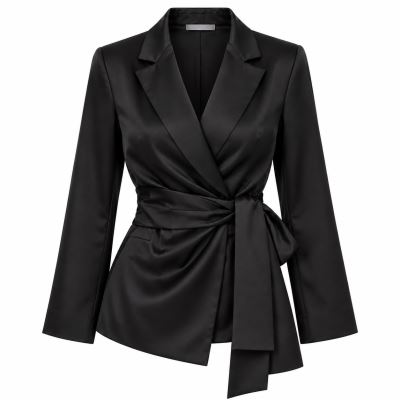 Dámske elegantné sako v čiernej farbe vo veľkosti M ITA-SAK01 (3)