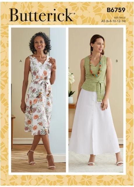 Strih Butterick na šaty vo veľ. 32-40 B6759-A5