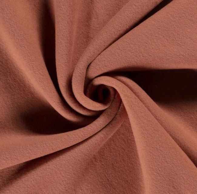 Bavlnený fleece s Oeko-Tex vo svetlo tehlovej farbe 10004/114