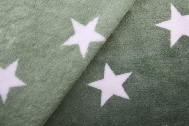Wellness fleece v zelenej farbe s potlačou hviezdičiek S2458R-3684