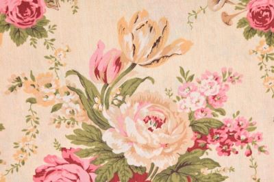 Americká bavlna na patchwork s potlačou ruží 199PYOPM/125