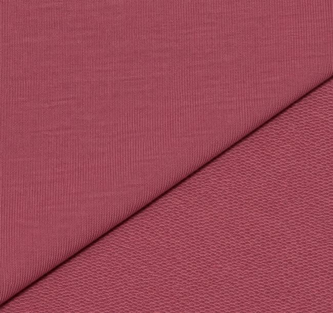 Teplákovina French Terry v tmavej staroružovej farbe DS-TU77140