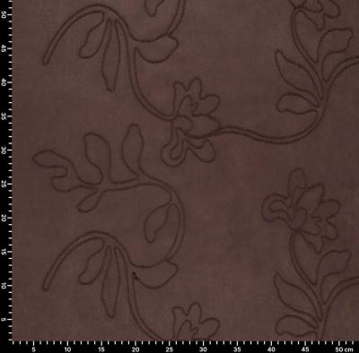 Semišová scuba v hnedej farbe s vyšitými kvetmi 23211/100 (2)