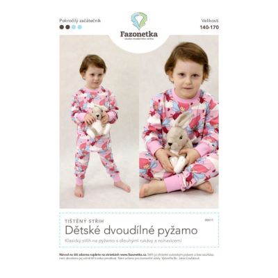Tlačený strih Fazonetka na dvojdielne pyžamko vo veľ. 140-170 FA019 (1)