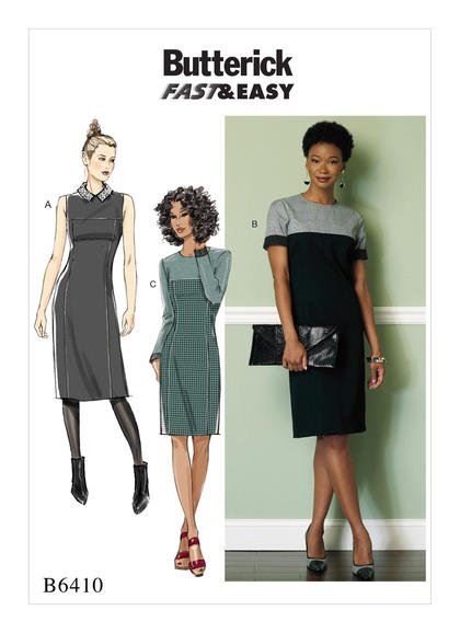 Strih Butterick na dámske šaty vo veľkosti 32-40 B6410-A5