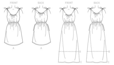 Strih Butterick na dámske šaty vo veľkosti Lrg-Xxl B6205-ZZ (1)