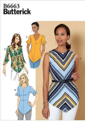 Strih Butterick na dámsku blúzku vo veľkosti 32-40 B6663-A5