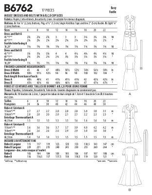 Strih Butterick na zapínacie šaty vo veľ. 40-48 B6762-E5 (1)