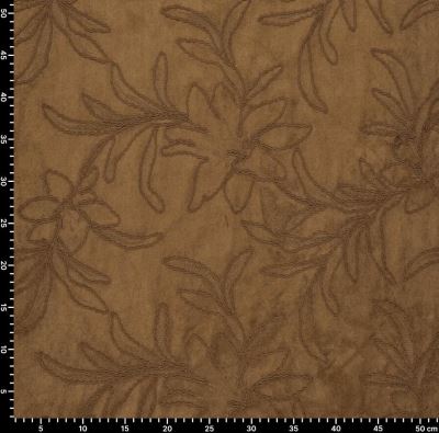 Umelý semiš v hnedej farbe s vyšitými kvetmi 23066/098 (3)