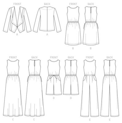 Strih Butterick na dámske oblečenie Xsm-Med B6330-Y (1)