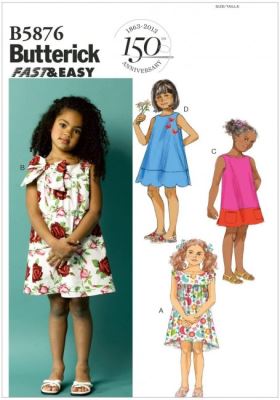 Strih Butterick detské šatôčky vo veľkosti 86-104 B5876-CCB