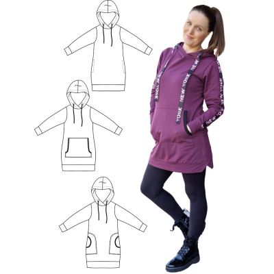 Tlačený strih Fazonetka na dámske mikinošaty SPORT veľ. XXS-XXXL FA077 (1)