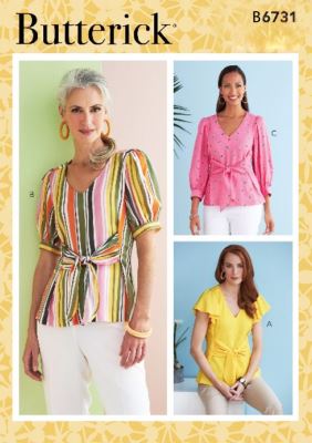 Strih Butterick na dámsku blúzku vo veľ. 40-48 B6731-E5