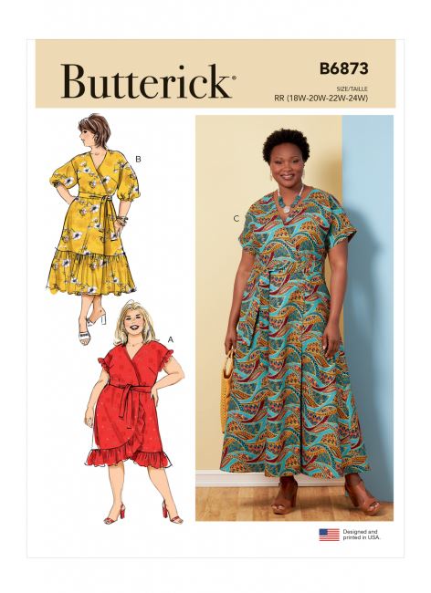 Strih Butterick na šaty vo veľ. 44-50 B6873-RR