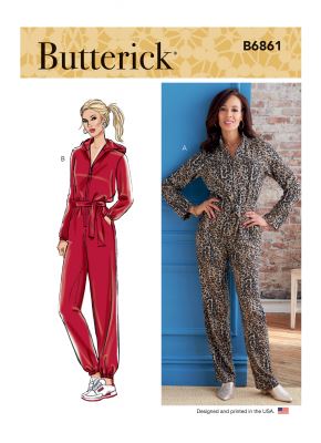 Strih Butterick na dámsky overal vo veľ. XS-XXL B6861-A