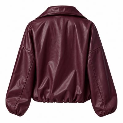 Koženková bunda vo vínovej farbe ITA-BU03 (4)