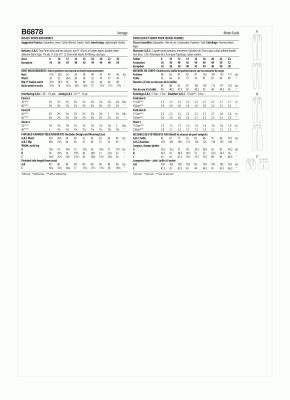 Strih Butterick na dámske nohavice vo veľ. 42-50 B6878-F5 (1)