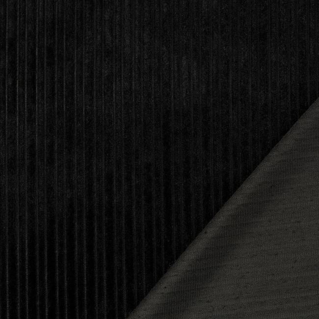 Nicky velour v čiernej farbe s rebrovaním 210300.5001