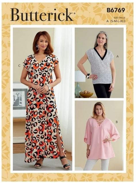 Strih Butterick na šaty a tričko vo veľ. S-XL B6769-A