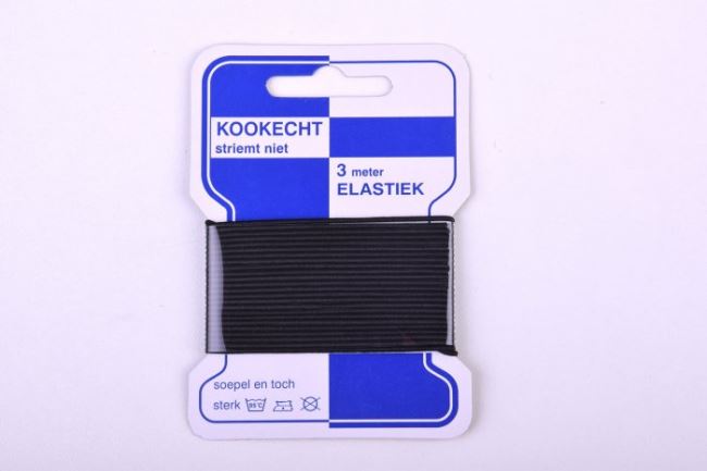 Čierna okrúhla gumička o šírke 1,5mm v balení po 3m KSNC02