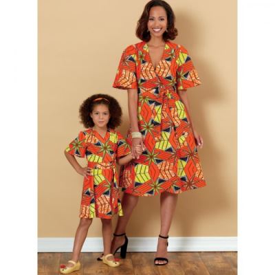 Strih Butterick na dámske a detské voľné šaty vo veľkosti All Size in One B6654-A Strih Butterick na dámske a detské voľné šaty vo veľkosti All Size in One B6654-A