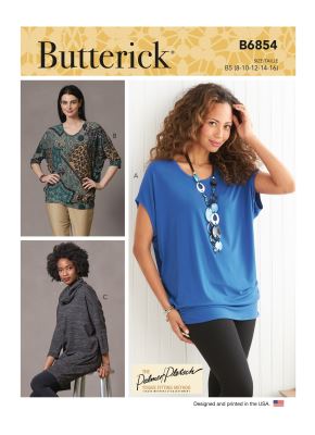 Strih Butterick na dámske tričko vo veľkosti 42-50 B6854-F5