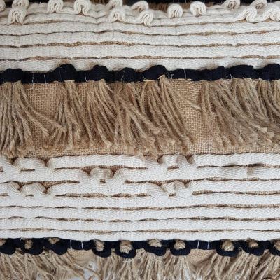 Obliečka na vankúš z Bali v béžovej farbe so strapcami o vel.50x50 cm BALI03 (2)