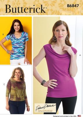 Strih Butterick na dámsku blúzku vo veľkosti 44-52 B6710-E5