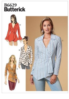 Strih Butterick na blúzku vo veľ. 44-52 B6629-E5
