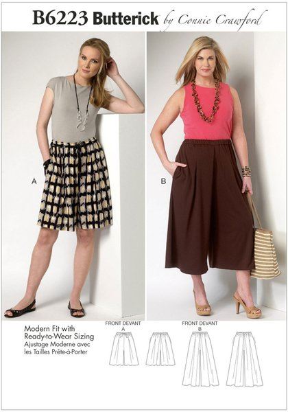 Strih Butterick na dámske nohavice vo veľkosti Xsm-Xlg B6223-Miss