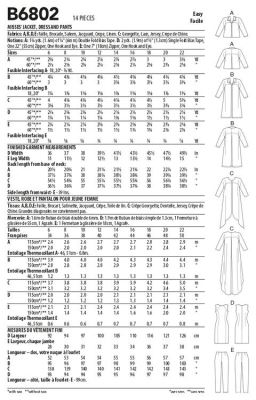 Strih Butterick na dámsky komplet vo veľ. 32-40 B6802-A5 (1)