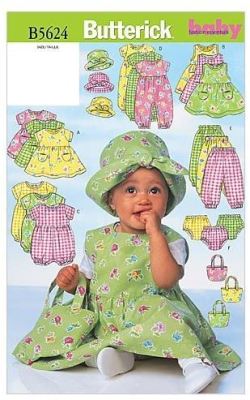 Strih Butterick na dievčenské dojčenské oblečenie Lrg-Xlg B5624/Large Strih Butterick na dievčenské dojčenské oblečenie Lrg-Xlg B5624/Large