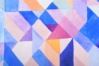 Viskózový úplet v modrej farbe s geometrickou potlačou MI11619/603 (2)