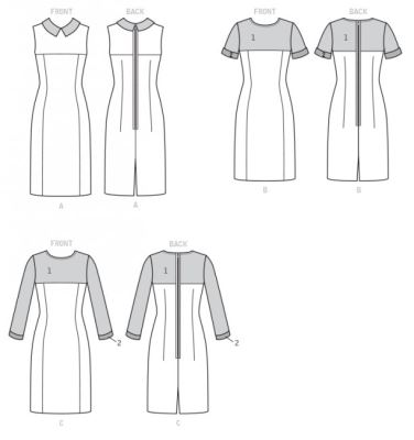 Strih Butterick na dámske šaty vo veľkosti 32-40 B6410-A5 (1)