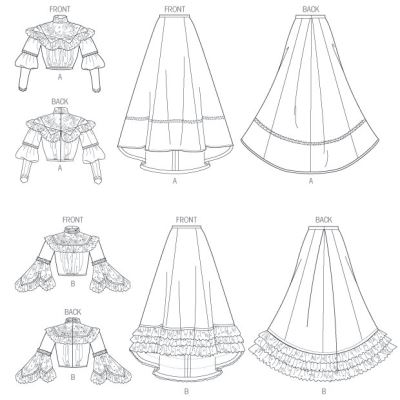 Strih Butterick na historické oblečenie vo veľ. 34-42 B5970-B5 (1)