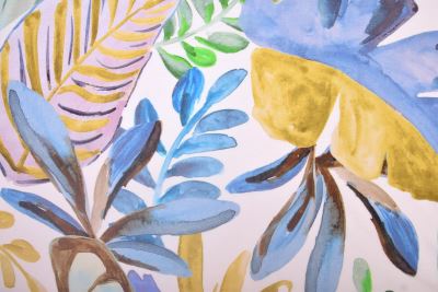 Blúzkovina/šatovka v smotanovej farbe s potlačou listov TF302