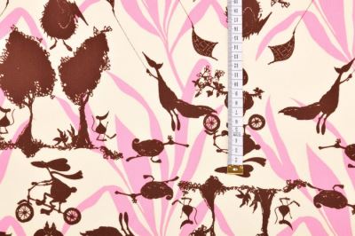 Americká bavlna na patchwork s potlačou zvieratiek TG82-Pink (2)