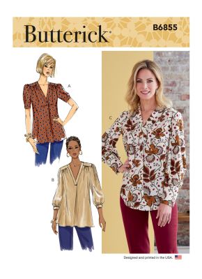 Strih Butterick na dámsku blúzku vo veľ. XS-XXL B6855-A
