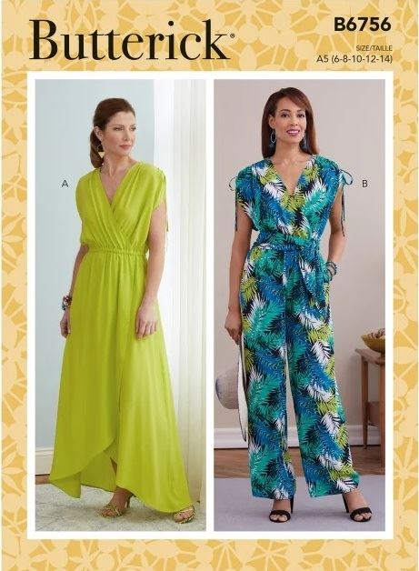 Strih Butterick na dámske šaty a overal vo veľkosti 32-40 B6756-A5