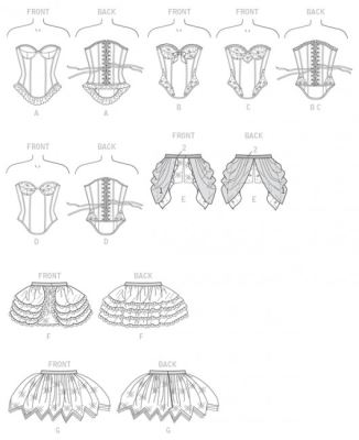 Strih Butterick na korzet vo veľkosti 32-40 B6338-A5 (1)