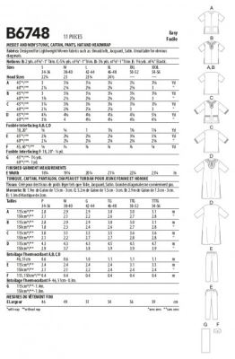 Strih Butterick na komplet vo veľ. SML B6748-XM (1)