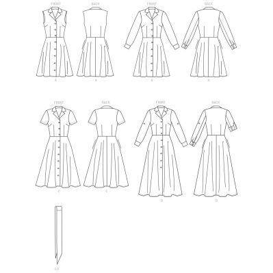 Strih Butterick na dámske šaty vo veľkosti 36-44 B6843-B5 (1)