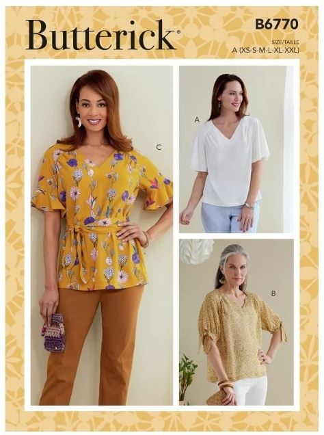 Strih Butterick na dámske tričko vo veľ. XS-XXL B6770-A