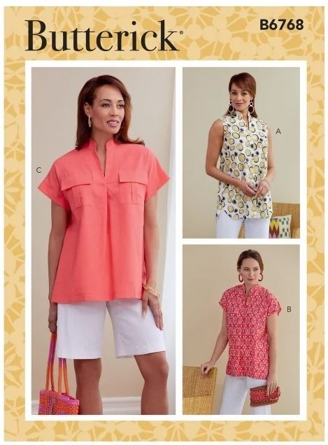 Strih Butterick na dámsku tuniku vo vel.40-48 B6768-E5