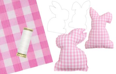 Set na šitie veľkonočnej dekorácie v tvare zajačika s potlačou kocky SET46