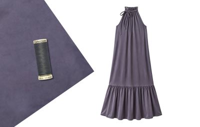 Set na šitie šiat so zaväzovaním z umelého hodvábu Silky v antracitovej farbe SET98