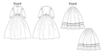 Strih Butterick na historické oblečenie vo veľ. 34-42 B5831-B5 (1)