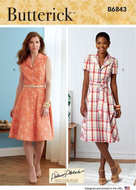 Strih Butterick na dámske šaty vo veľkosti 36-44 B6843-B5