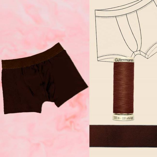 Set na šitie pánskej spodnej bielizne v hnedej farbe SET24